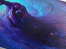 Cosmic Spirit Rise – Diamond Shaped Canvas Embossed Print with Nebula Goddess Art, Galaxy Fantasy Decor, Dreamy Space Painting