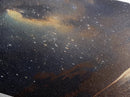 Galactic Ocean Night – Diamond Shaped Canvas Textured Print with Starry Seascape Wall Art, Cosmic Horizon Print, Deep Sky Decor