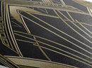 Deco Luxe Geometry – Diamond Shaped Canvas Embossed Print in black gold palette, glamorous geometric luxury art deco wall decor accent piece
