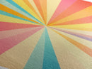 Prism Spectrum Starburst – Diamond Shaped Canvas Textured Print, retro geometric pattern artwork, modern bright pop wall home decoration