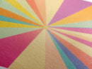 Rainbow Starburst — Diamond Shaped Canvas Art Print perfect accent wall piece nursery wall decor colorful burst geometric spectrum aesthetic