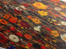 Autumn Garden — Diamond Shaped Canvas Textured Print adds farmhouse style to dining room or foyer featuring impasto wildflower bouquet hues