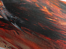 Inferno Raven Rise Diamond Shaped Canvas Art Print fierce dark bird fantasy fire painting intense mythical room decor gothic art lover gift