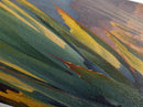 Canyon Agave Diamond Shaped Landscape Canvas Embossed Print Desert Plant Painting Warm Color Wall Art Botanical Home Decor Accent