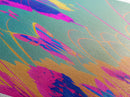 Diamond Shaped Neon Fox Canvas Embossed Print Colorful Animal Wildlife Art Bright Sunset Field Modern Home Decor Vibrant Wall Accent