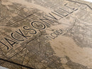 Jacksonville Diamond Shaped Travel Poster, Custom Diamond Shaped Wall Art, City Map Canvas