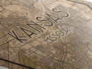 Kansas City Diamond Shaped Travel Poster, Custom Diamond Shaped Wall Art, City Map Canvas