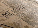 Memphis Diamond Shaped Travel Poster, Custom Diamond Shaped Wall Art, City Map Canvas