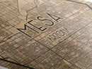Mesa Diamond Shaped Travel Poster, Custom Diamond Shaped Wall Art, City Map Canvas
