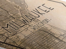 Milwaukee Diamond Shaped Travel Poster, Custom Diamond Shaped Wall Art, City Map Canvas