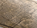 Oklahoma City Diamond Shaped Travel Poster, Custom Diamond Shaped Wall Art, City Map Canvas