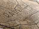 Raleigh Diamond Shaped Travel Poster, Custom Diamond Shaped Wall Art, City Map Canvas