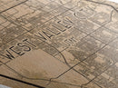 West Valley City Diamond Shaped Travel Poster, Custom Diamond Shaped Wall Art, City Map Canvas