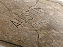 Austin Diamond Shaped Travel Poster, Custom Diamond Shaped Wall Art, City Map Canvas