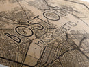 Boston Diamond Shaped Travel Poster, Custom Diamond Shaped Wall Art, City Map Canvas