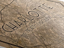 Charlotte Diamond Shaped Travel Poster, Custom Diamond Shaped Wall Art, City Map Canvas