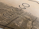 Chicago Diamond Shaped Travel Poster, Custom Diamond Shaped Wall Art, City Map Canvas