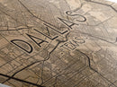 Dallas Diamond Shaped Travel Poster, Custom Diamond Shaped Wall Art, City Map Canvas
