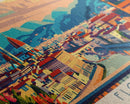 Florence Italy Panoramic Travel Poster, Framed Canvas Print or Metal Wall Art, Travel Art, Home Decor, Panoramic Painting, Midcentury Art