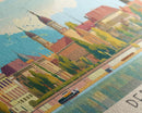 Debrecen Hungary Panoramic Travel Poster, Framed Canvas Print or Metal Wall Art, Travel Art, Home Decor, Panoramic Painting, Midcentury Art