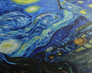 Starry Night Inspired Haunted Halloween Village Framed Canvas Print, Van Gogh Inspired, Spooky Season Halloween Art