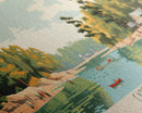 Carters Lake Georgia Framed Canvas Print, Pop Art Panoramic Travel Poster, Midcentury Modern, Wall Art, Scenic Nature Painting, Bedroom Decor, Living Room Art