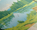 Farrington Lake New Jersey Framed Canvas Print, Panoramic Art, Midcentury Modern, Pop Art, Living Room Wall Art, Travel Poster, Nature Art, Home Decor