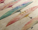 Japanese Folding Fans Cultural Art On Framed Canvas Print In Ukiyo-e Style Tall Skinny Traditional Wood Block Wall Decor