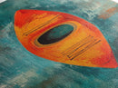 Colorful Kayak Painting Framed Canvas Print Nautical Decor Coastal Cowgirl Wall Art Lake Tahoe Art Above Bed Wall Art