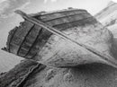 Beached Boat, Nautical Wall Art, Rustic Decor, Coastal Landscape Art, Extra Wide Art, Panoramic Painting, Canvas Print