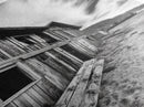 Rustic barn, farmhouse art, abandoned building, vintage Christmas, moody art, black and white wall art, wabi sabi wall art, framed canvas print