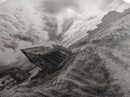Abandoned cabin, western landscape, rustic wall art, panoramic art, extra wide art, southwest wall art, framed canvas print, farmhouse decor