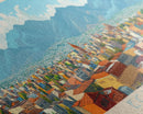 Ecatepec, Mexico Panoramic Travel Poster Canvas Print, Ecatepec, Mexico Painting, Mexico Art, Ecatepec Panoramic Travel Art, Travel Painting