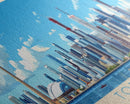 Toronto, Canada Panoramic Travel Poster Canvas Print, Toronto, Canada Painting, Canada Art, Toronto Travel Art, Living Room Painting