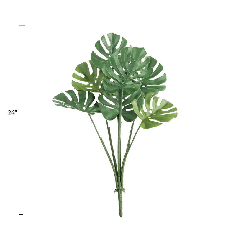 Monstera Split Leaf Philodendron Artificial Plant Stem 24in – UV Resis
