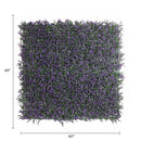 Purple Lavender Boxwood Artificial Vertical Garden Green Wall Panel 40×40in 11 SQ FT – UV Resistant – Commercial Grade