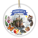 Artistic Minnesota State Themes and Landmarks Christmas Ornament