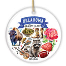 Artistic Oklahoma State Themes and Landmarks Christmas Ornament