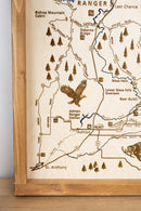 Ashton to Island Park Topo Map Sign | Laser Engraved & Framed Wall Art