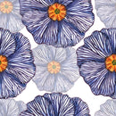 Voguish Blue Flowers Wallpaper Chic