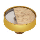 Athena 1-3/5 in. Pear Wood & Clear Glass Cabinet Knob