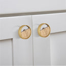 Athena 1-3/5 in. Pear Wood & Clear Glass Cabinet Knob