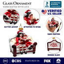 Charming Kids on the Couch Glass Christmas Ornament, Sentimental Holiday Tree Decor
