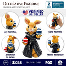 Covert Carrot Collector Funny Bunny Agent Figurine, 7" Dueling Easter Rabbit Garden Statue