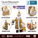 Majestic Gold Santa Blown Glass Christmas Ornament, Sleigh Accessory Tree Decor