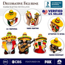 Mexican Gnome Garden Statue Set of 3, 4" Fiesta Dwarf Figurines Outdoor Decor