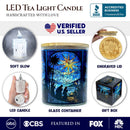 Nativity Faux Stained Glass LED Tea Light Candle, Holy Night Scene Christmas Decor With Soft Glow