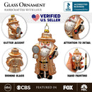 Santa the Detective Glass Christmas Ornament, Criminal Police Investigator Gift