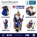 Victorian Vagabound Santa Claus Glass Christmas Ornament, Purple Tree Decor