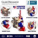 Whimsical Cute Squirrel Glass Ornament, Funny Adorable Animal Gift for Kids